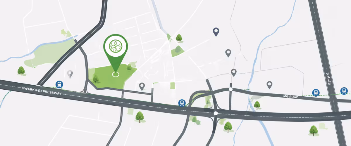 Map showing the location of Max Estates 360 in Sector 44, Noida