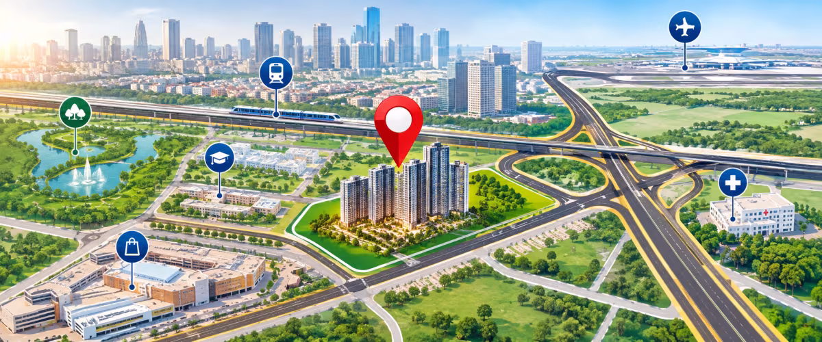 Map showing the location of Emaar Urban Ascent in Dwarka Expressway, Gurgaon