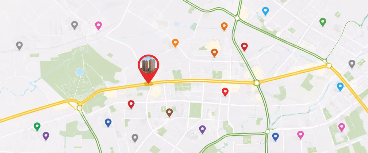 Map showing the location of M3M Mansion Penthouse Suites in Golf Course Extension Road, Gurgaon