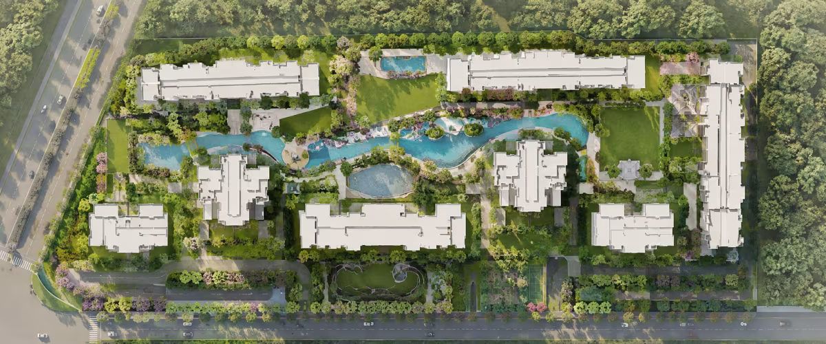 Krisumi Waterfall Residences master plan and tower layout