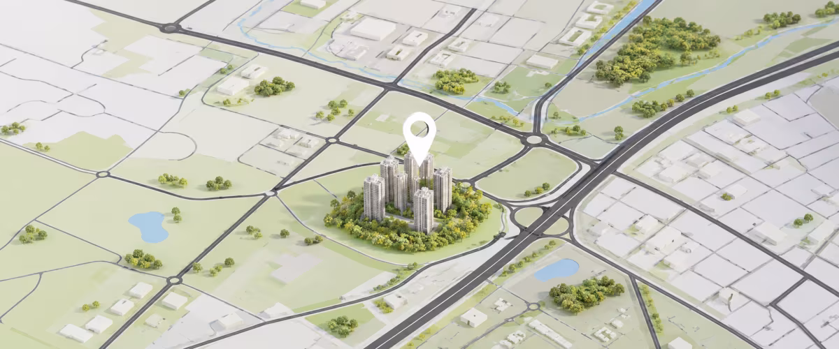 Map showing the location of Sobha Verdana in Sector 150, Noida