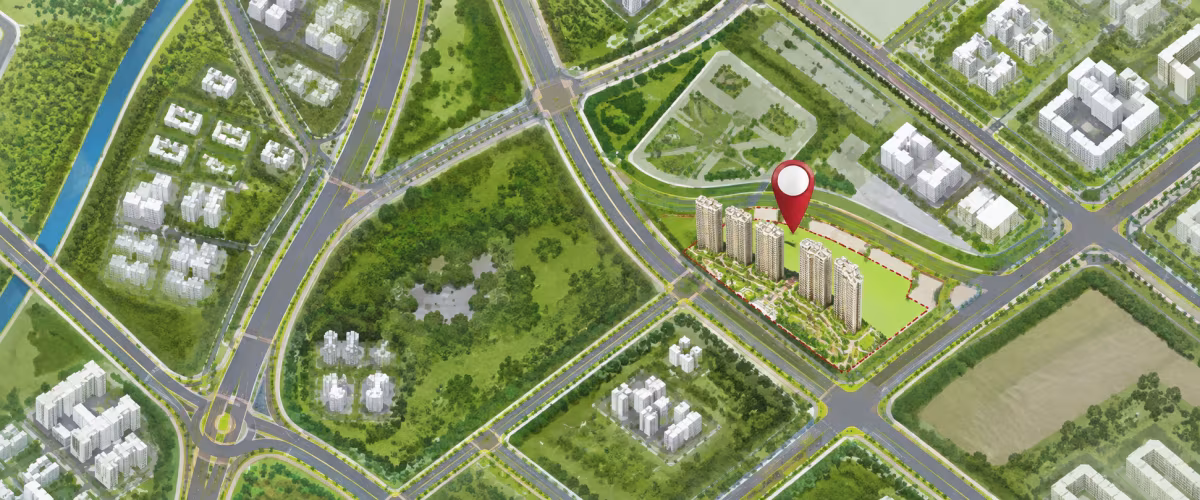 Map showing the location of Signature Global Daxin Vistas in Sector 84, Gurgaon