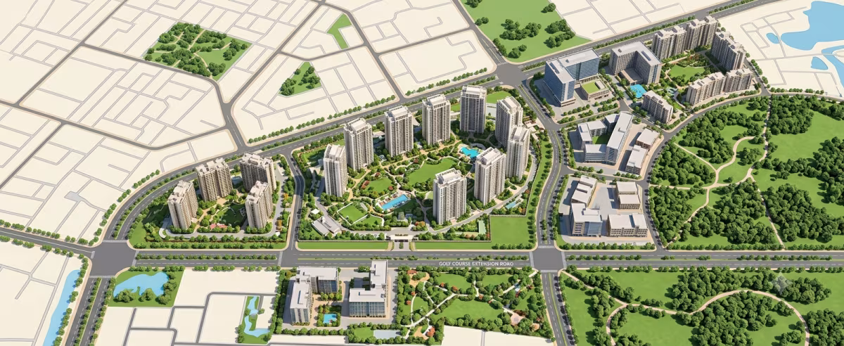 Map showing the location of DLF The Arbour in Golf Course Extension Road, Gurgaon